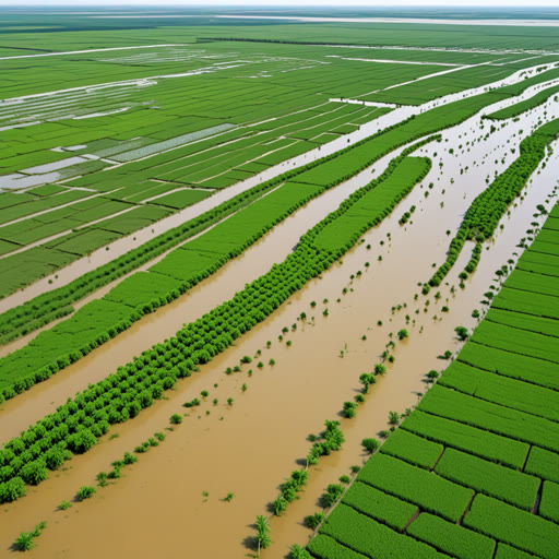 នៅក្នុងឃុំតូចមួយ មានស្ទឹងរីករាយព័ទ្ធនៅទីកន្លែង។ រៀងរាល់ឆ្នាំ ពេលព្យុះភ្លៀងចាប់ផ្តើម ដីដទៃទៀតនៅក្បែរស្ទឹងនឹងវប្បធម៌ដែលរស់រវើក។ កសិករ នឹងដាំអង្ករ ដែលបញ្ចេញកំណត់ក្នុងដីសម្ពាធ។ ទោះយ៉ាងណាក៏ដោយ ឆ្នាំមួយ ព្យុះភ្លៀងក្លាយទៅជាគ្រោះថ្នាក់កាន់តែធ្ងន់ធ្ងរ ហើយដីដទៃទៀតនៅក្បែរស្ទឹងបានក្លាយជាភាគរយ។ ប្រជាជន មិនយេីយឈ្នះពីគ្រោះថ្នាក់ មិនមែនតែជ្រយារ៉ាក្លែងទេ យល់ដឹងថា ជំនន់នឹងនាំអោយសមនាយដីប្រសើរឡើងទៀត។