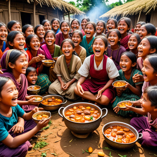 កាលពីនៅភូមីមួយដែលមានពន្លឺ សប្បាយរាស្ត្រ ចារ​ថ្ងៃវស្សាបាននាំមកនូវអាហារពេញនិយម និងអារម្មណ៍ពេញឈ្មោះ។ ភូមិទាំងមូលបានមកគ្នា ហើយចែករំលែករឿងរ៉ាវនិងរីករាយនៅក្នុងឱកាស។ កុមារក្មេងឈ្មោះលីលីបានដាក់បញ្ចេញស៊ុបប្រហែលដែលគេទាំងអស់ស្រលាញ់។ សម្លេងញញឹមក្តៅគគុកបានបណ្តេញទៅជុំវិញភូមិឡើយកំចាត់ខួតទៅកាន់​ពេលកំពុងប្លែកគ្នា។