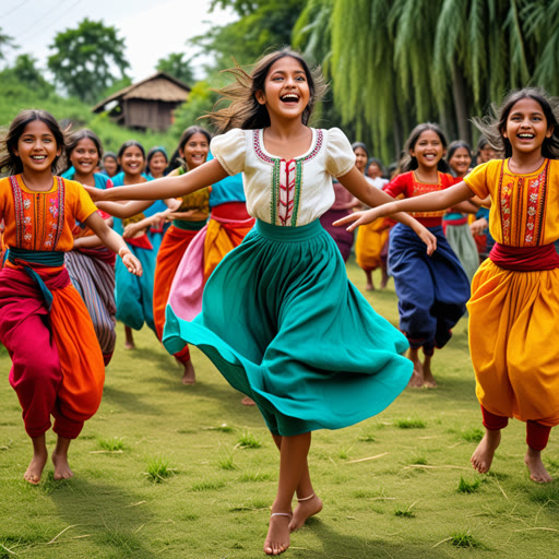 នៅភូមិចេញកខ្វេក, មានក្មេងស្រីម្នាក់ឈ្មោះលីណា។ នាងត្រូវបានគេស្គាល់ដោយសម្បត្តិអសកម្មរបស់នាង ហើយចូលចិត្តអង្កេតខ្សែព្រិល។ ថ្ងៃមួយក្នុងពេលបុណ្យមួយ, មនុស្សរាល់គ្នាកំពុងរាំ ហើយលីណាលើកទឹកមួយចំនួនកំពុងរាំមើលដោយអសកម្ម។ តែទោះយ៉ាងណា នាងបានសង្កត់ឃើញថា ពេលនាងមើល, អារម្មណ៍ស្មានធ្វើឱ្យនាងមានក្លានវុធ។ ចុងក្រោយ នាងបានទាញម៉ូដនិងចូលរួមរាំ យល់ដឹងថានាងអាចរីករាយក្នុងការទទួលបានសកម្មភាពផងដែរ។ ចាប់តាំងពីថ្ងៃនោះ មនុស្សលីណាបានលើកទឹកចិត្តដោយការមើលអសកម្មនិងអារម្មណ៍សប្បាយរីករាយសំរាប់ការទទួលបានសកម្មភាពទាំងអស់។