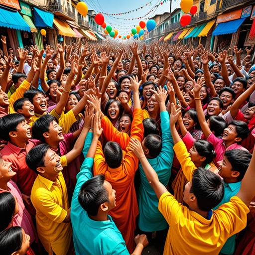 ក្នុងរាជាណាចក្រដ៏មានប្រជាជនច្រើនឈ្មោះ Eldoria, មនុស្សរស់នៅជាមួយគ្នាបានយ៉ាងសាមញ្ញសម្រួល។ ថ្ងៃមួយ, ព្រះមហាក្សត្រ បានបញ្ជាក់អំពីពិធីបុណ្យមួយដើម្បីអបអរសាទរការរួមបញ្ចូលគ្នា។ ផ្លូវបានបរិភោគដោយពណ៌ប្រាយិត និងស្រាងលេងរីករាយ។ ប្រសិនបើមានមនុស្សច្រើនក៏ដោយ, ព្រះមហាក្សត្រ គាត់អាចទំនាក់ទំនងជាមួយប្រជាជនរបស់គាត់បាន ដោយចែករំលែករឿងរ៉ាវ និងបង្កើតការតភ្ជាប់។ ពិធីបុណ្យនេះបានបង្ហាញពីរបៀបដែលសហគមន៍មួយដែលមានប្រជាជនច្រើនអាចរួមគ្នា ត្រូវបានបំលែងពីថ្ងៃធម្មតាមកប្រែក្លាយជាពិធីជាពិសេស។