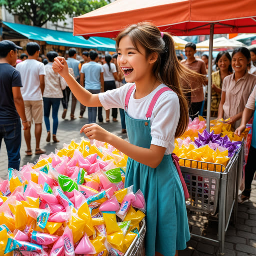 កាលពីមុន នៅក្នុងទីផ្សារដ៏រំភើប មានក្មេងស្រីម្នាក់ឈ្មោះលីលីកំពុងព្យាយាមរកមុខស្រឡារបានហើយ។ ជាប្រញាញ់ អ្នកណាម្នាក់បានដែលបួសគាត់ ហើយប៊ូតទៅមុខ។ ភ្ញាក់ផ្អើល នាងបានជនគ្នាទៅវិញទល់អំពីតំណាបំប្លែងឡើង។ អ្នកលក់បានសើច ហើយផ្តល់ជូននាងបង្អែមដោយឥតគិតថ្លៃដែលជាការបង្ហាញនៃសេចក្តីស្រឡាញ់។ លីលីបានអរគុណគាត់ ហើយបានរៀនថា ស្រមោលបន្ត ក៏អាចនាំឱ្យមានសំណាងដ៏មិនគិតដល់។